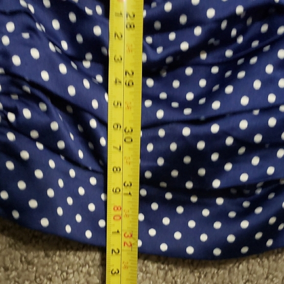 Guess Bombshell Pinup Polka Dot Dress Size 2 Blue White Body Con Sheath Barbie - Picture 7 of 11